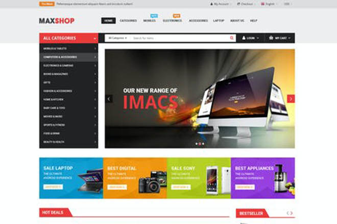 Template website Maxshop. Ảnh Internet