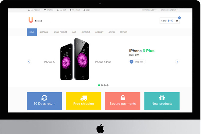 Template Website Ustora. Ảnh Internet