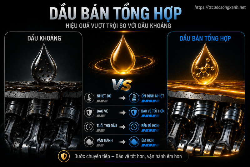 dầu nhớt xe máy bán tổng hợp
